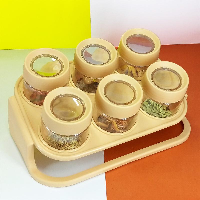 Spice Zone 6 Pieces Masala Rack With Elegant Stand & Spoons