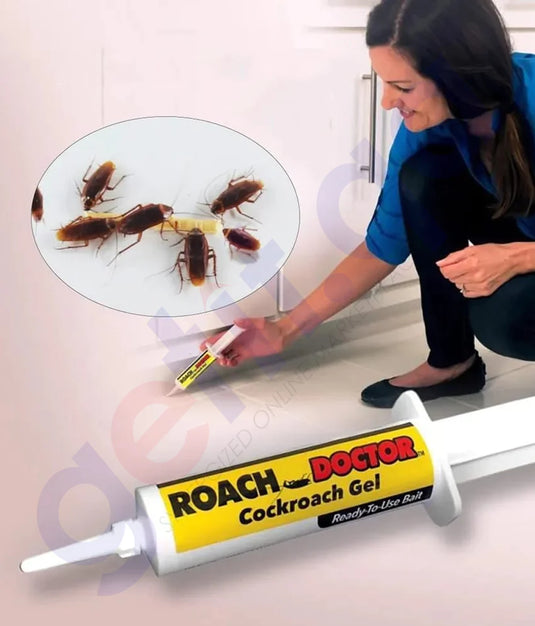 (Pack of 2)BulbHead Original Roach Doctor Cockroach Gel Ready-to-Use Cockroach Gel Bait - Outdoor & Indoor Roach Killer with Syringe Applicator