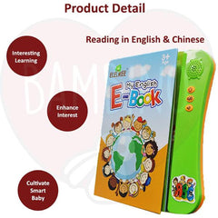 English Reading Musical Electronic Book, Early Education Activity Book with Sound & Music Features for Toddler Kids