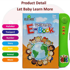 English Reading Musical Electronic Book, Early Education Activity Book with Sound & Music Features for Toddler Kids