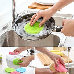 (Pack of 2) Silicon Dish Washing Scrubber Pad
