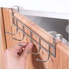 (Pack of 2) Stainless steel 5 hook cabinet door back type 5 hook door after coat hook