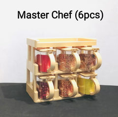 Master Chef 2-Tier Spice Rack With 6 Spice Jars